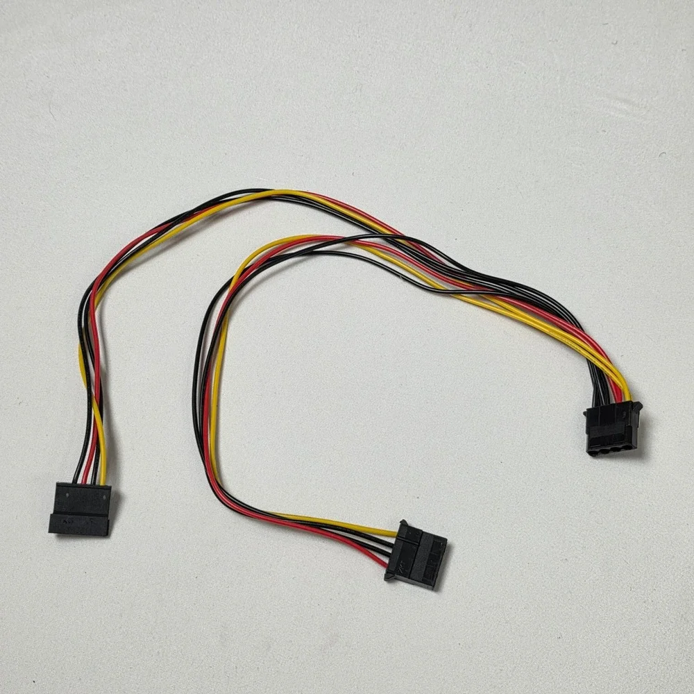 Molex Dual 4 pin‎ Power to SATA and Power Splitter Cable 15in 18 AWG